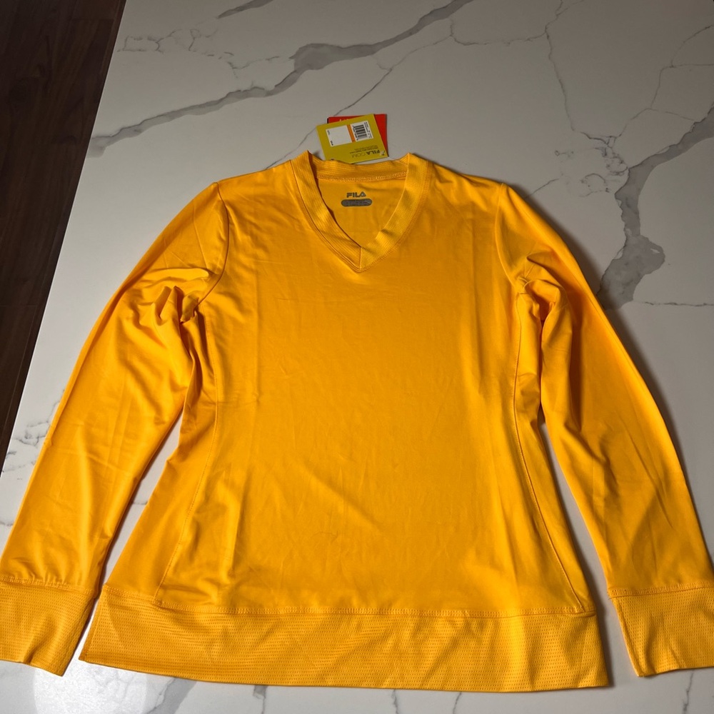 NWT, Small - “Fila”  Yellow Long Sleeve Top